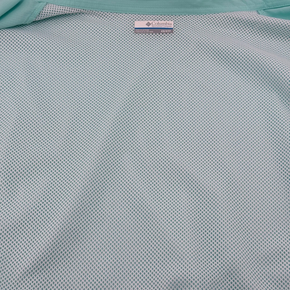 Columbia PFG Tamiami II Fishing Shirt Mens 4X Long Sleeve Aqua Green Omni-Shade - Picture 13 of 13